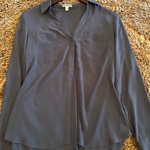 Express: Button down - Solid Slate Grey/Blue